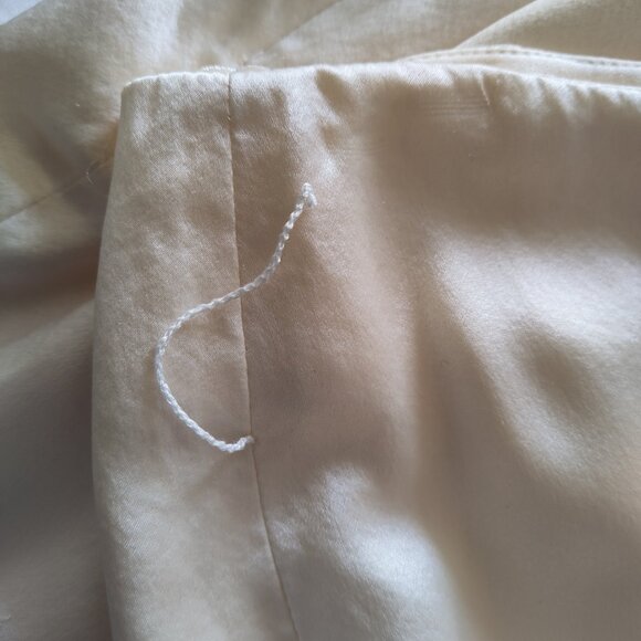 Ralph Lauren Cream Silk Satin Wide Leg Trousers Pants w' Fringed Long Belt 8 - Picture 6 of 7